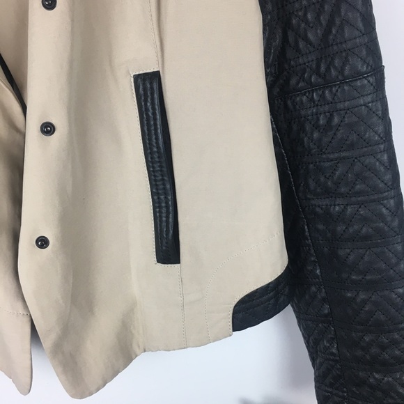 Leather-sleeved Jacket - Picture 7 of 8